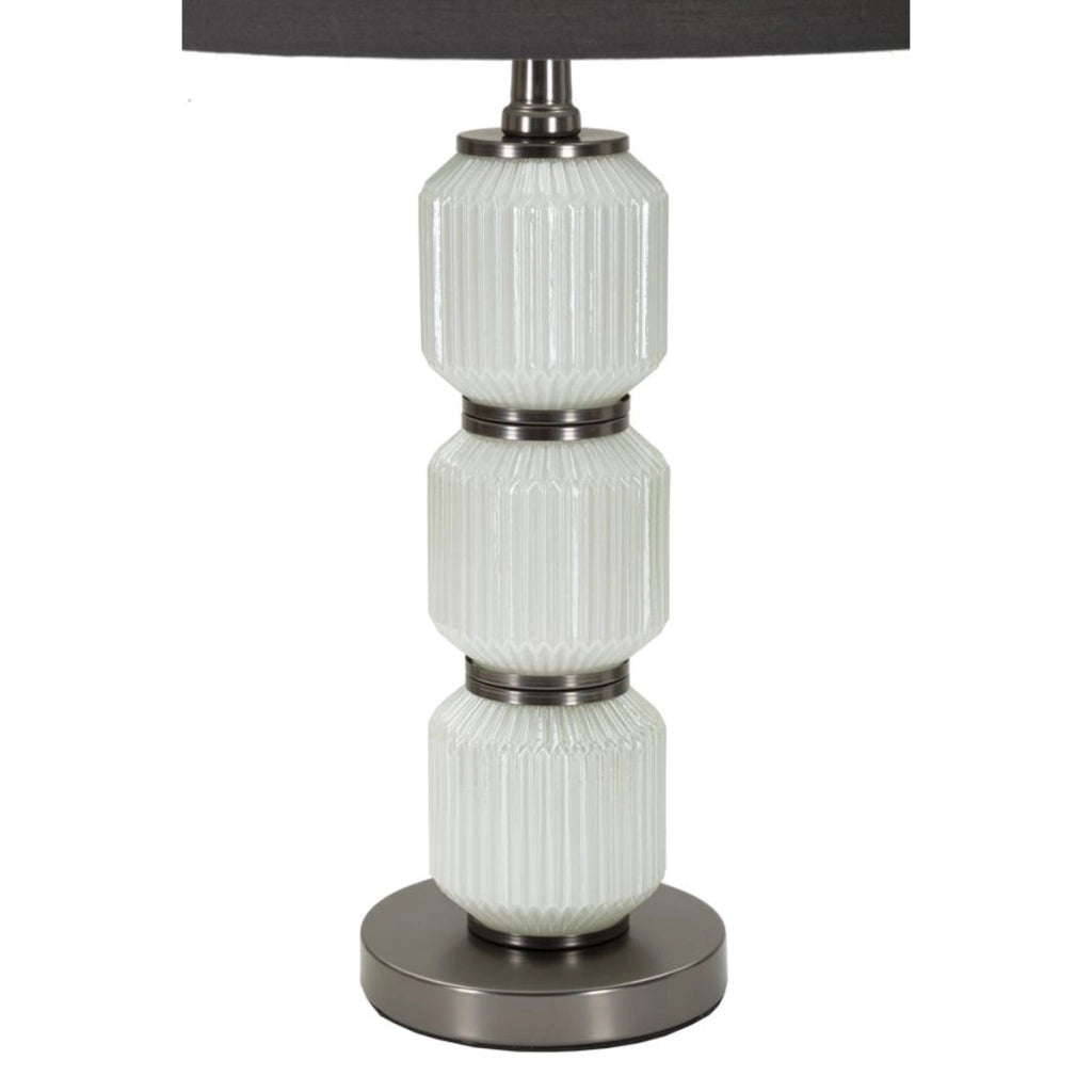 Lampada da Tavolo VKH172, Grigio, Metallo, 32,5x32,5x57 cm