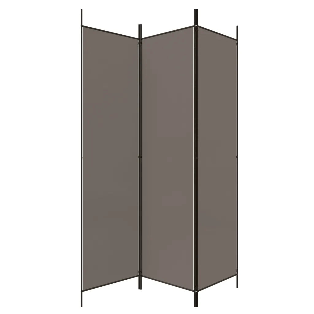 Divisorio a 3 Pannelli Antracite 150x220 cm in Tessuto 350196