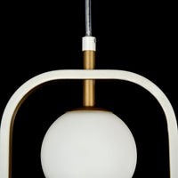 Lampada pendente Modern in Metallo Avola Bianco con Oro