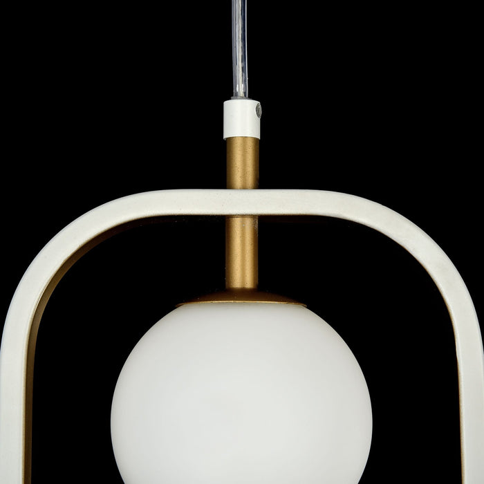 Lampada pendente Modern in Metallo Avola Bianco con Oro
