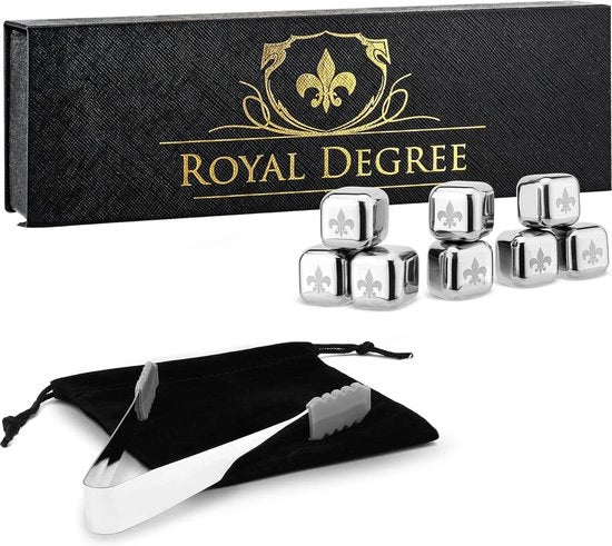 Set di ghiaccio per whisky, blocchi di ghiaccio in acciaio inossidabile premium, set di regalo o accessori per bar, whisky, vino e altro raffreddato senza diluizione