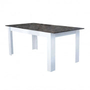 Tavolo Gemma Bianco e Grigio Scuro Effetto Cemento 160/200 x 90 x 75 h