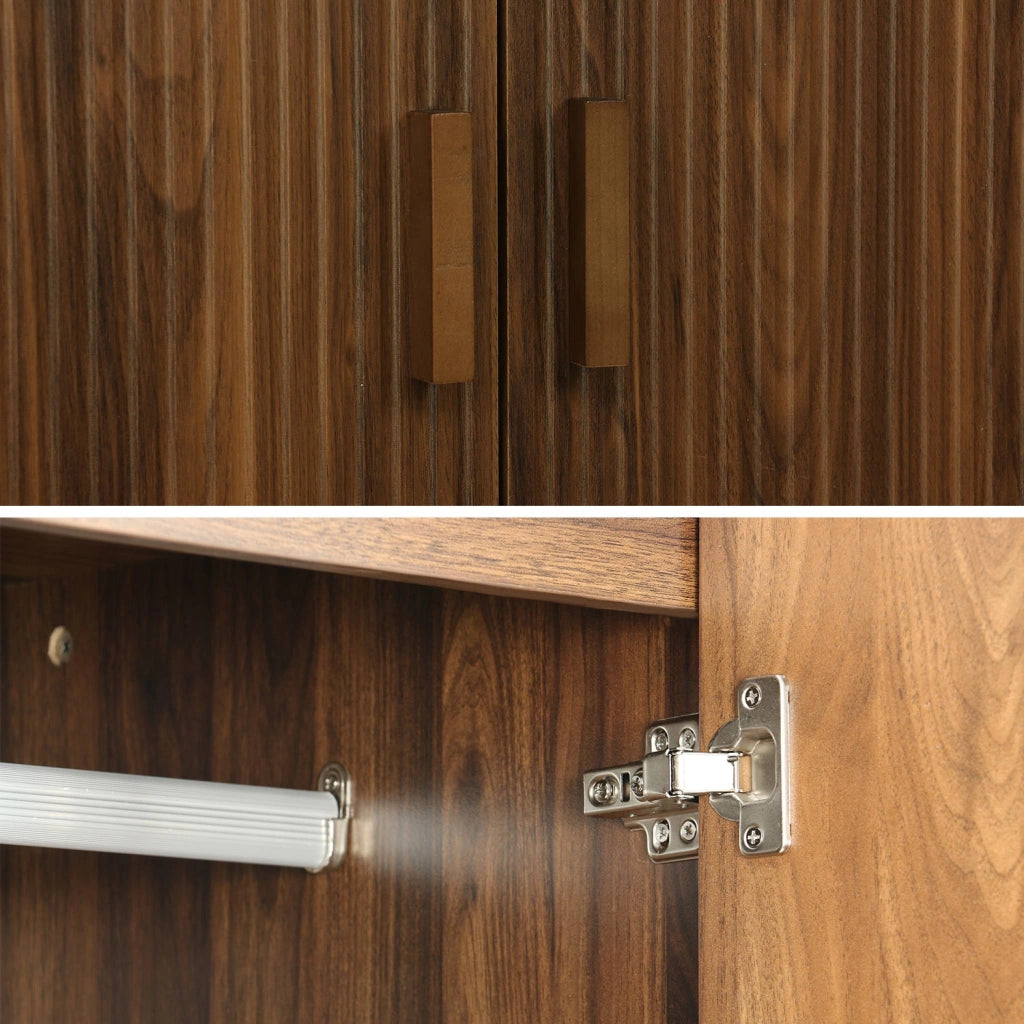 Armadio in legno 1 asta appendiabiti, 2 ante, noce