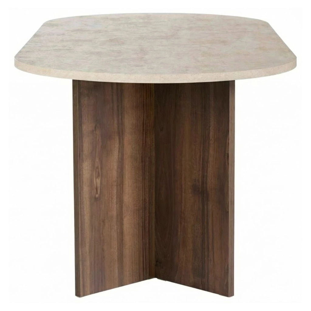 Nofalota, Tavolo Fisso 6 Posti, 200x90x75h cm Beige Marmo