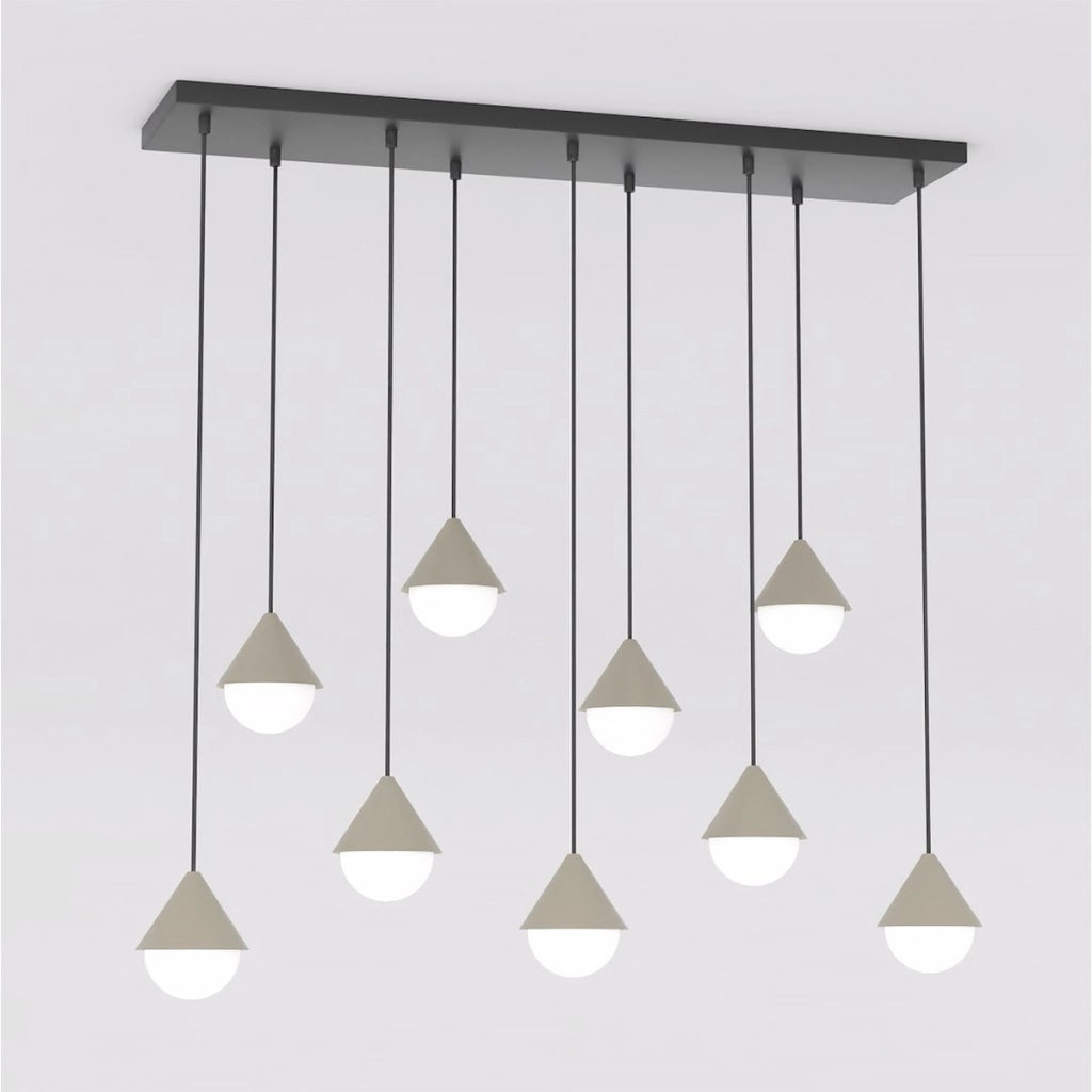 Lampada a sospensione Giro in acciaio nero opaco e vetro