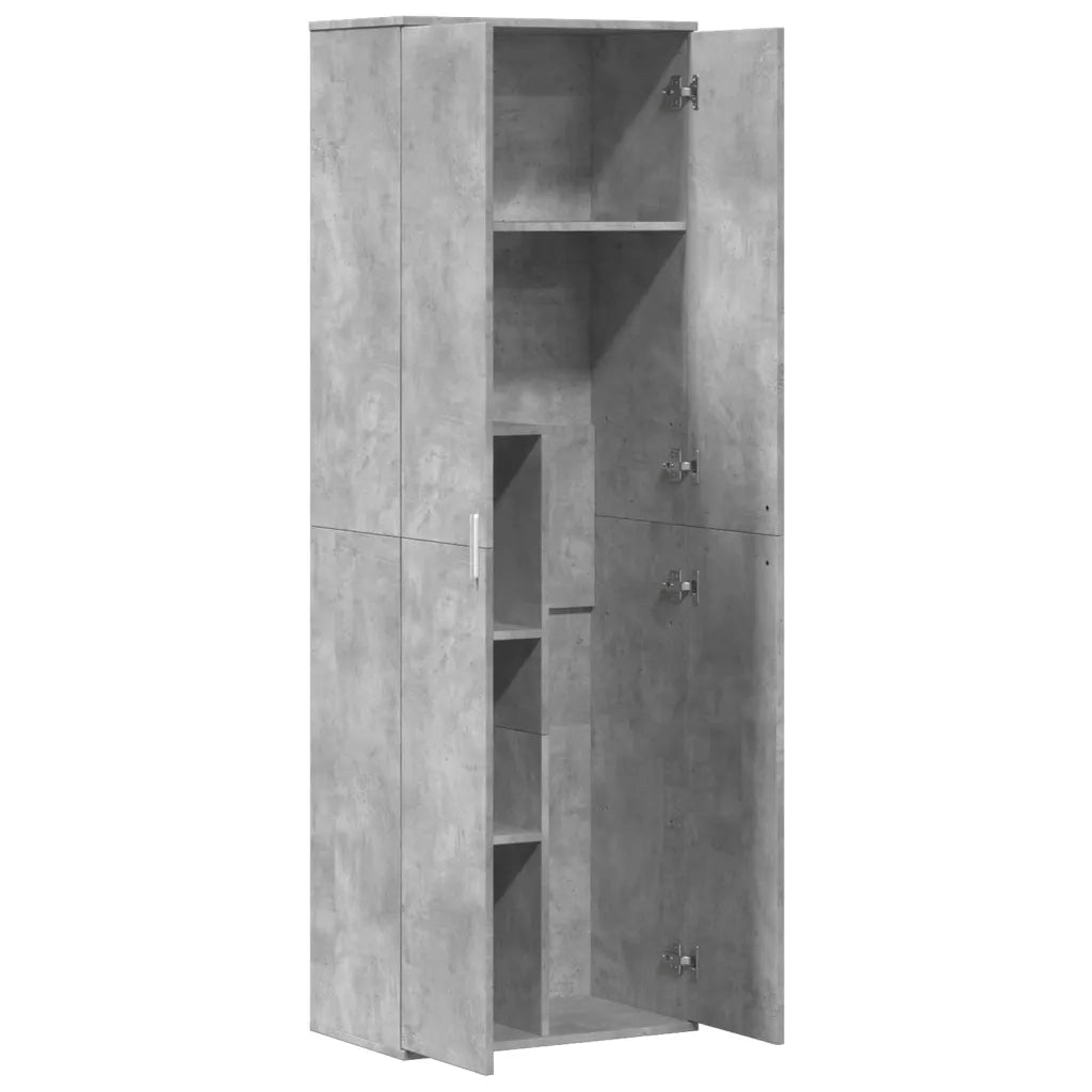 Credenza-Buffet-Armadio da cucina Grigio Cemento 60x35x180 cm in Legno Multistrato