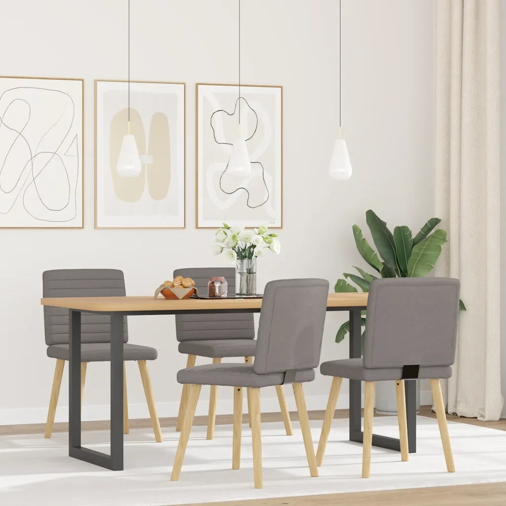 Sedie da Pranzo 4 pz | Sedie da cucina Tortora in Tessuto