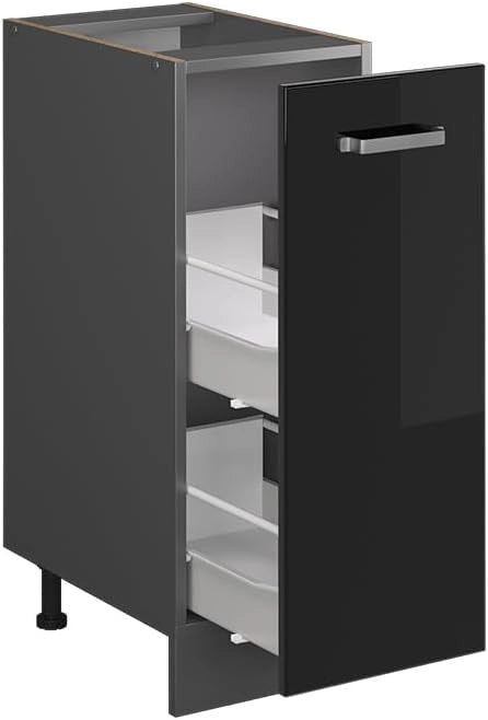 Pannello frontale della lavastoviglie R-Line, Nero lucido, 60 cm, PL Rovere