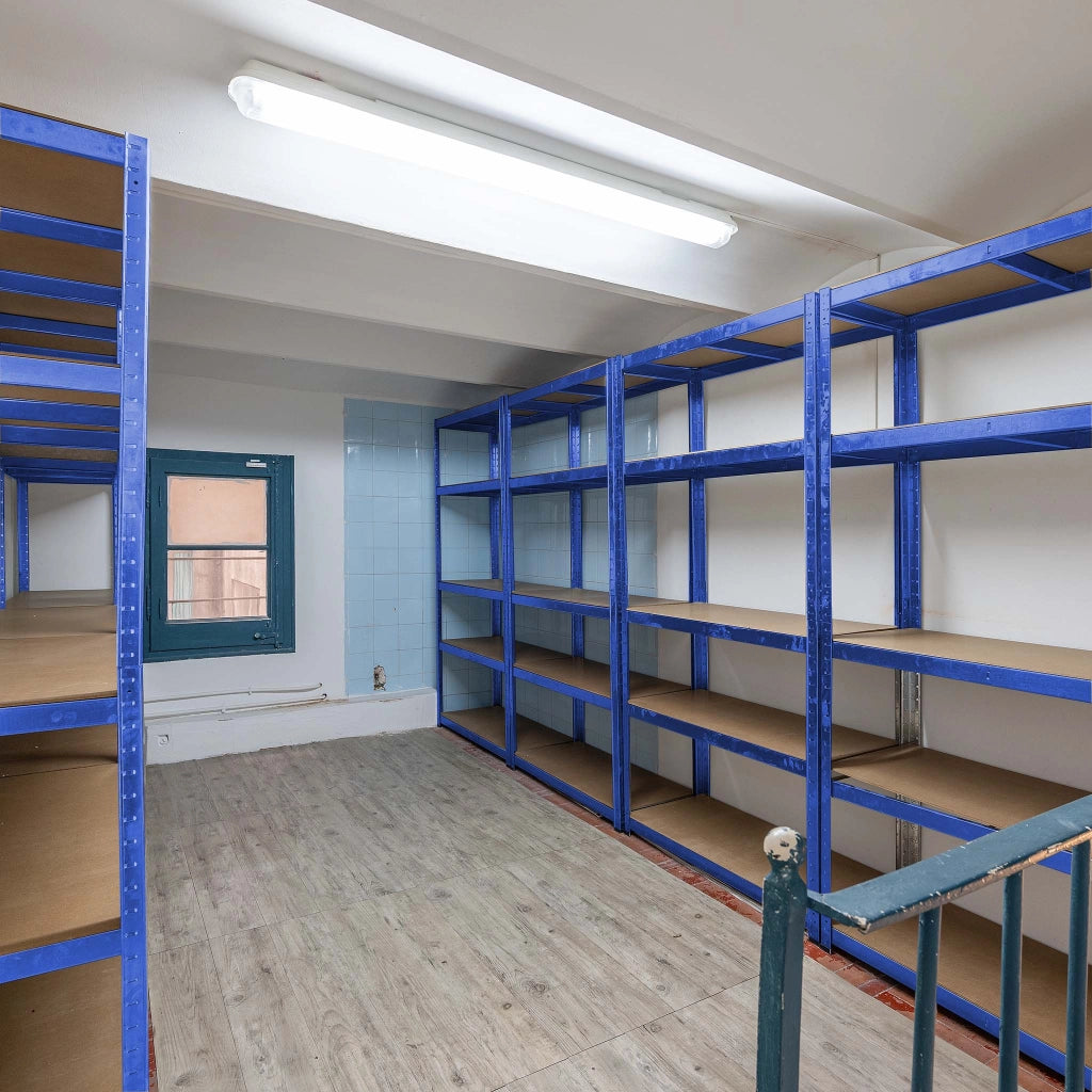 Scaffale per carichi pesanti blu 100x60x204cm Scaffale a incastro 5 ripiani 200kg/piano