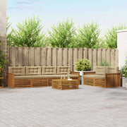 Set di divani da esterno con cuscino 7 pcs Naturale e Beige 3373058
