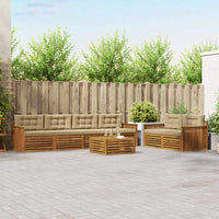 Set di divani da esterno con cuscino 7 pcs Naturale e Beige 3373058