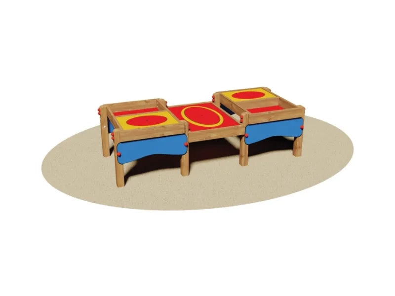 Tavolo ricreativo Work 894 Giochipark legno EN 1176 vasche sabbia 210x90x60cm