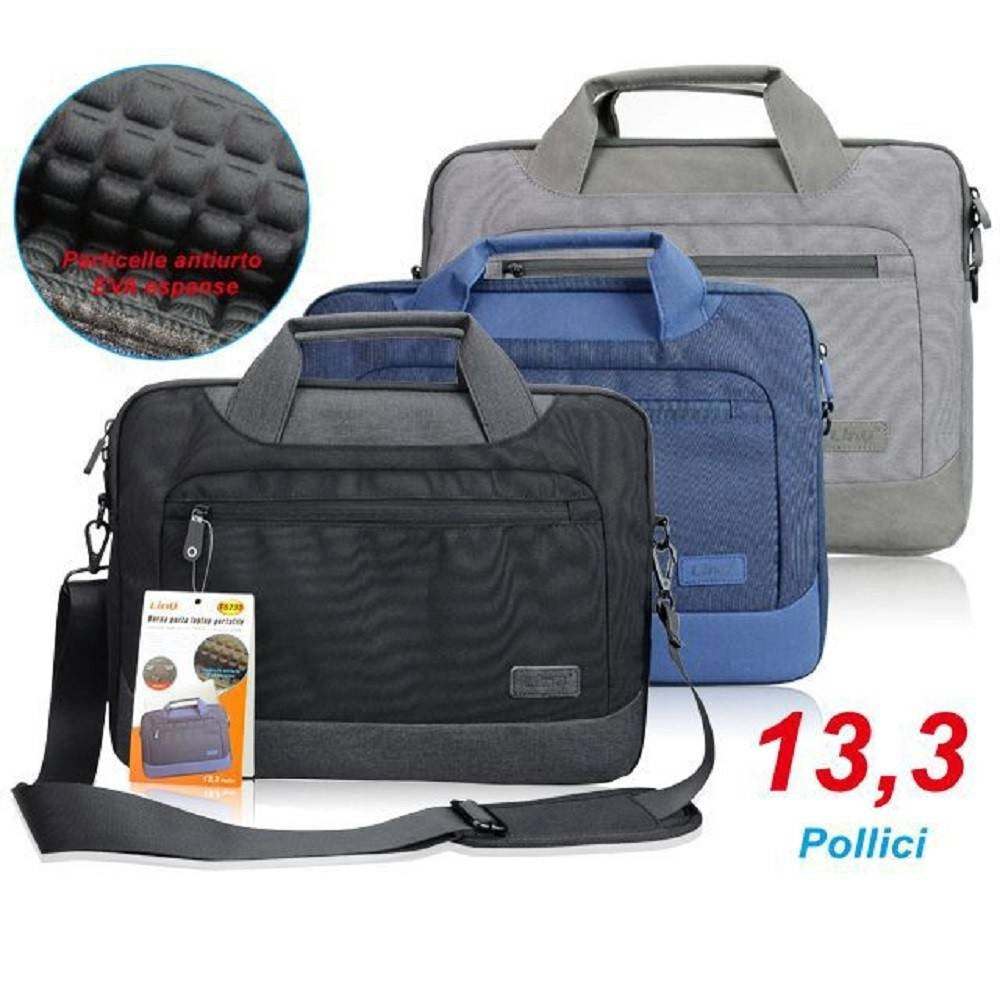 Trade Shop - Borsa Custodia Per Pc Portatile Notebook Laptop Fino A 13.3″ Con Tracolla T6233 -