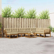 Set di divani da esterno con cuscino 9 pcs Naturale e Beige
