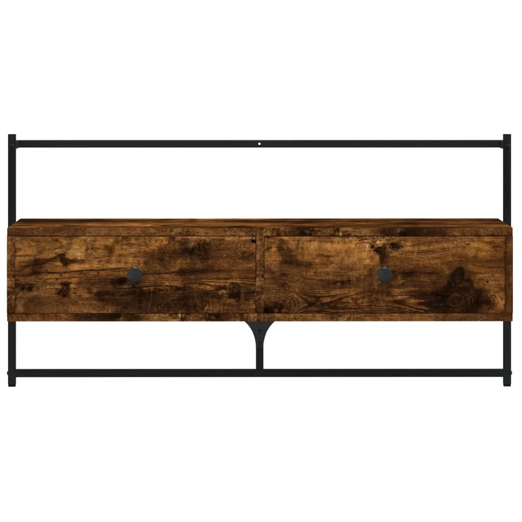Mobile TV a Muro Rovere Fumo 100,5x30x51 cm Legno Multistrato 833460