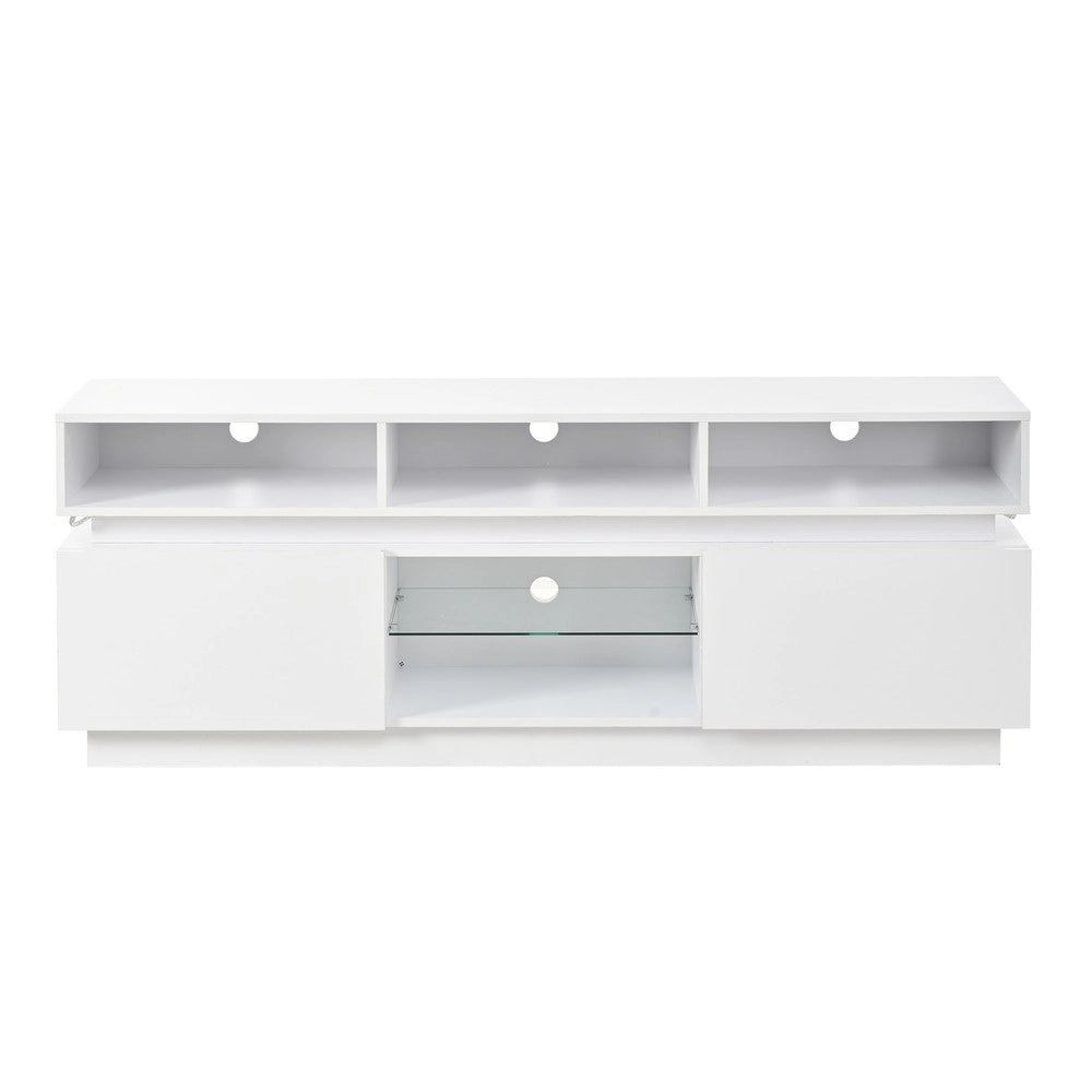 Mobile TV con LED e Vetro Temperato ¨C Xylo ¨C Bianco Lucido, 160x35x60 cm