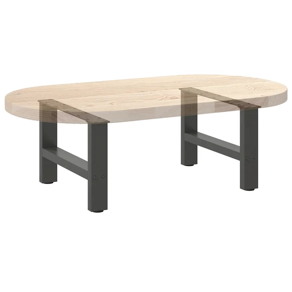 Gambe per Tavolino da Caff¨¨ Antracite 2 pz-Set di 2 Gamba per Tavolo 50x(30-31) cm Acciaio