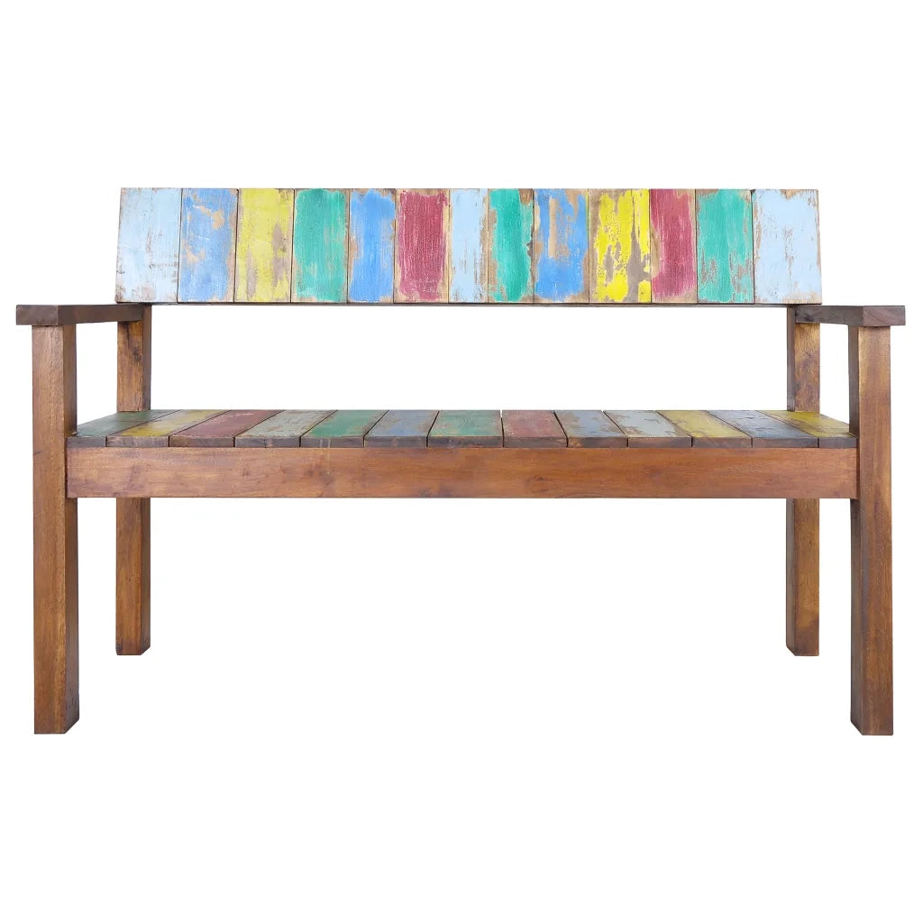 Panca-Sgabello 115 cm in Legno Massello di Recupero