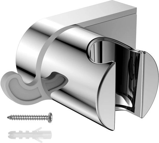 Supporto per doccia - Supporto per doccia con attrezzo di fissaggio, Supporto per doccia con viti, Acciaio inox, Compatibile con la maggior parte delle testine per doccia e dei getti per doccia.