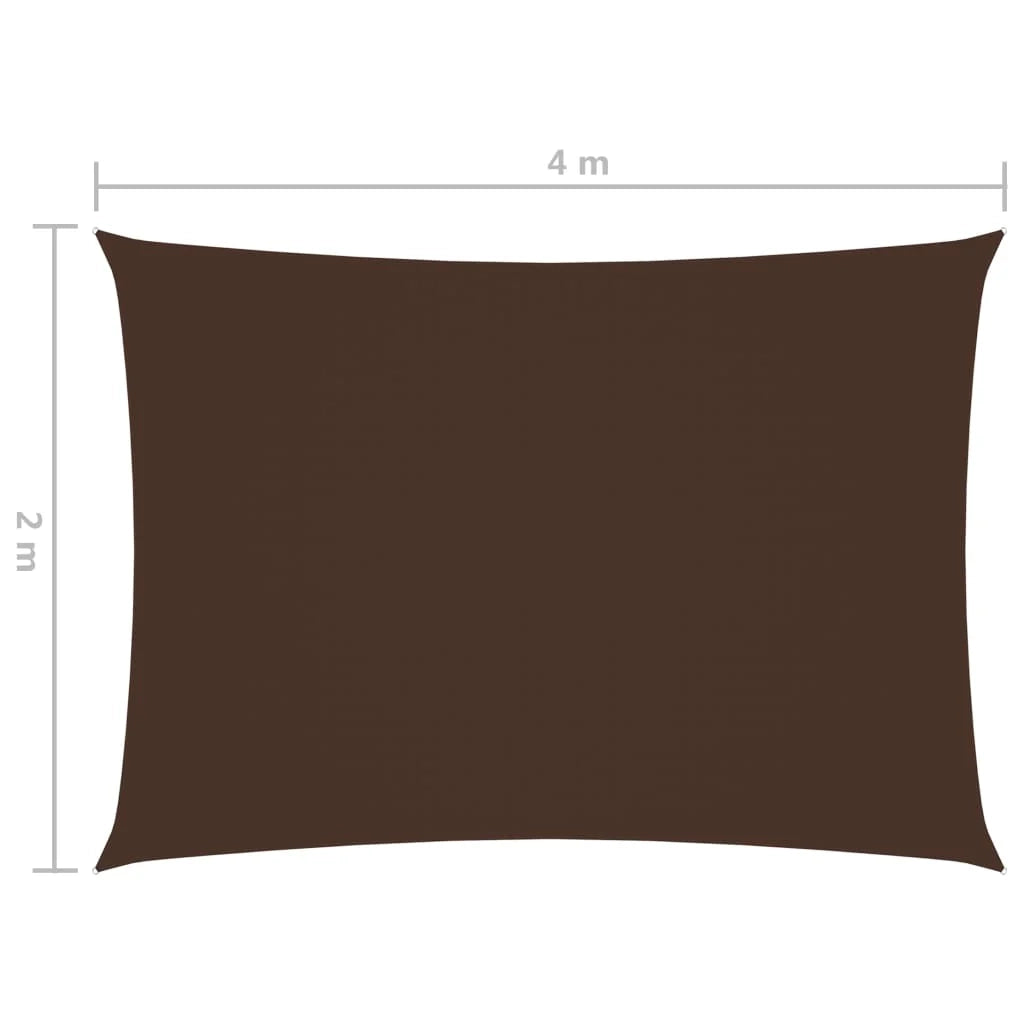 Vela ombreggiante/ombrellone rettangolare 2 x 4 m in tessuto Oxford marrone 02_0009610