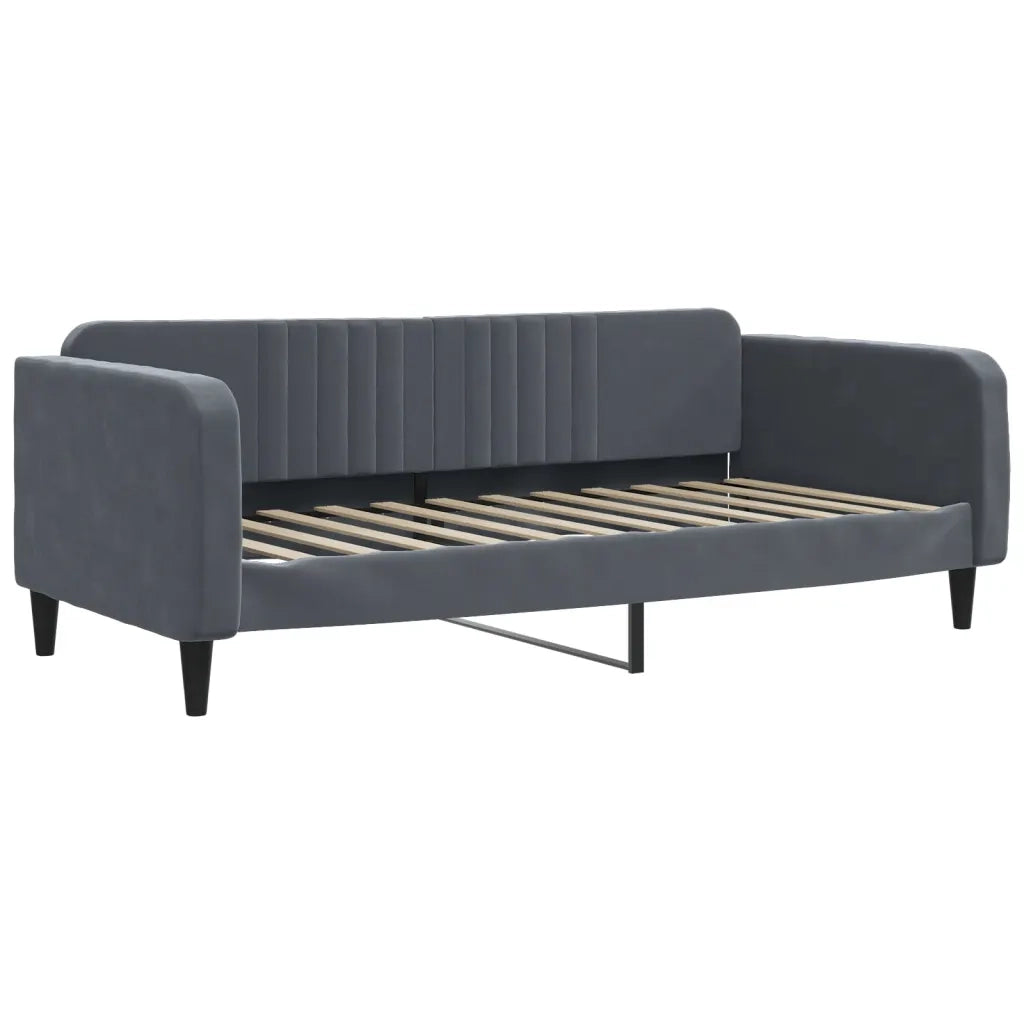 Divano Letto Estraibile Cassetti-Sofa Letto-Daybed Grigio Scuro 100x200cm Velluto 401962