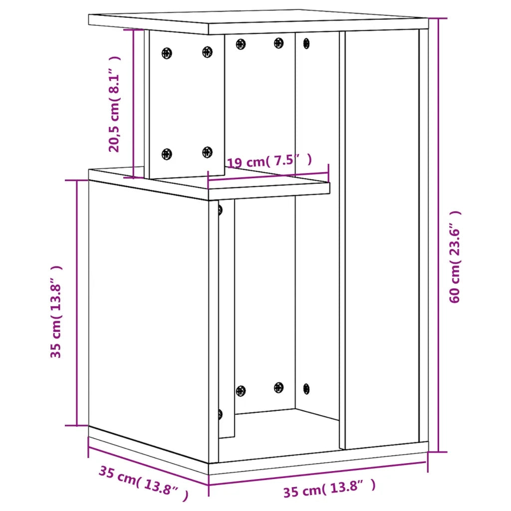 Tavolino da Salotto Rovere Sonoma 35x35x60 cm Legno Multistrato