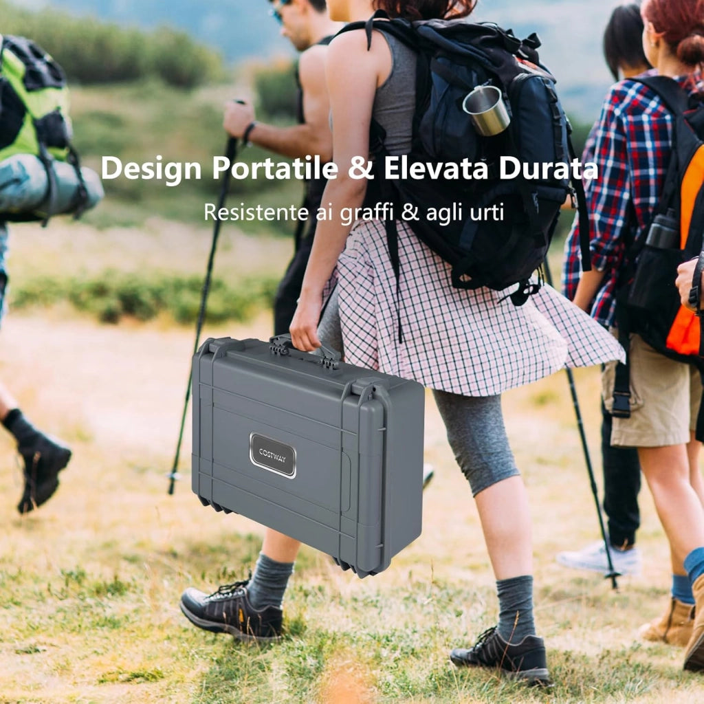 Valigetta per Macchina Fotografica Impermeabile, Custodia per Fotocamera con inserto in Schiuma Personalizzabile, Impermeabile IP66 e Antipolvere (56 x 44 x 22 cm+Grigio)