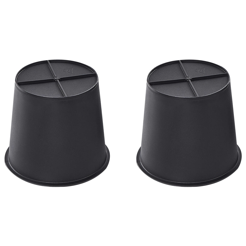 Set di 2 portavasi per piante marrone PE Rattan rotondo per interni e per esterni con inserto in plastica