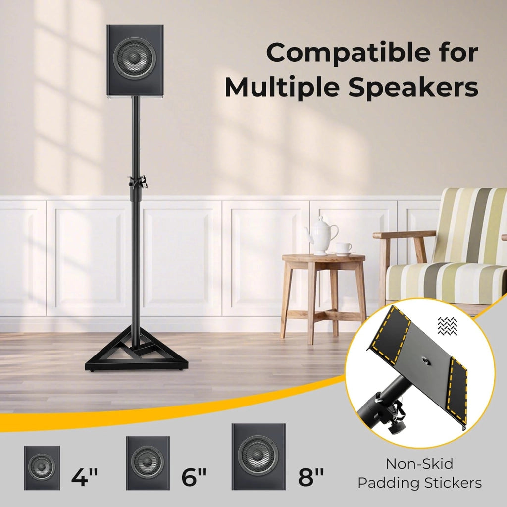 2 supporti per altoparlanti con piedistallo triangolare, altezza regolabile da 97 a 157 cm, portata fino a 50 kg, supporto per altoparlante, supporto per altoparlanti