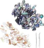 Pietra di abalone con 40 g e polvere di conchiglia - Accessori decorativi - Spilloni - Materiali DIY - Decorazioni artigianali.