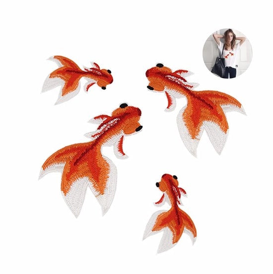 Pannelli decorativi con applicazioni - Patches ricamati - Strisce decorative - Gatto - Arancione - Etichette da applicare - Per abiti, cappelli e altro