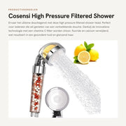 Set di doccia con tubo - Alta pressione - Set di doccia con filtro - Idoneo per la salvaguardia dell'acqua - Doccia con filtro e vitamina C - Anticalcare - Miglioramento della qualità dell'acqua - Doccia con filtro