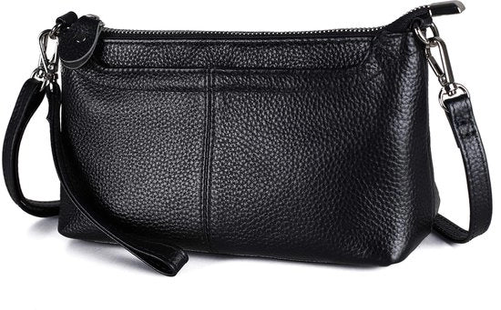 Clutch liscio in pelle, portafoglio, piccola borsa da braccio per donne, (più nere), piccola