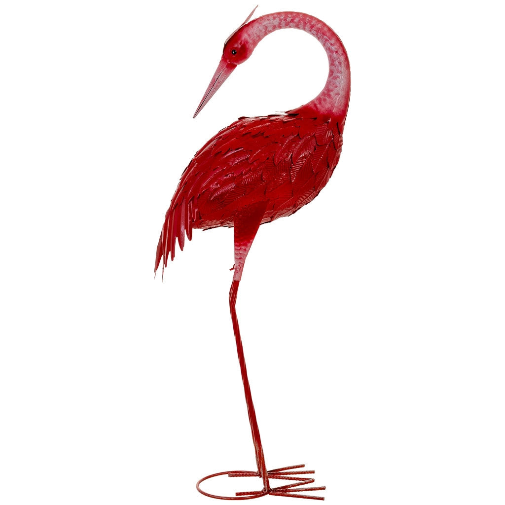 Figura decoración de metal roja 28x18x78h cm