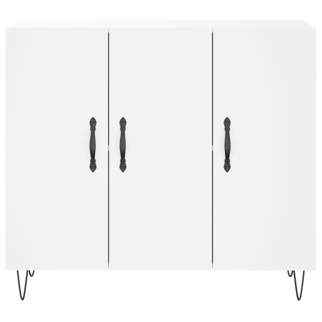 Credenza Bianca 90x34x80 cm in Legno Multistrato