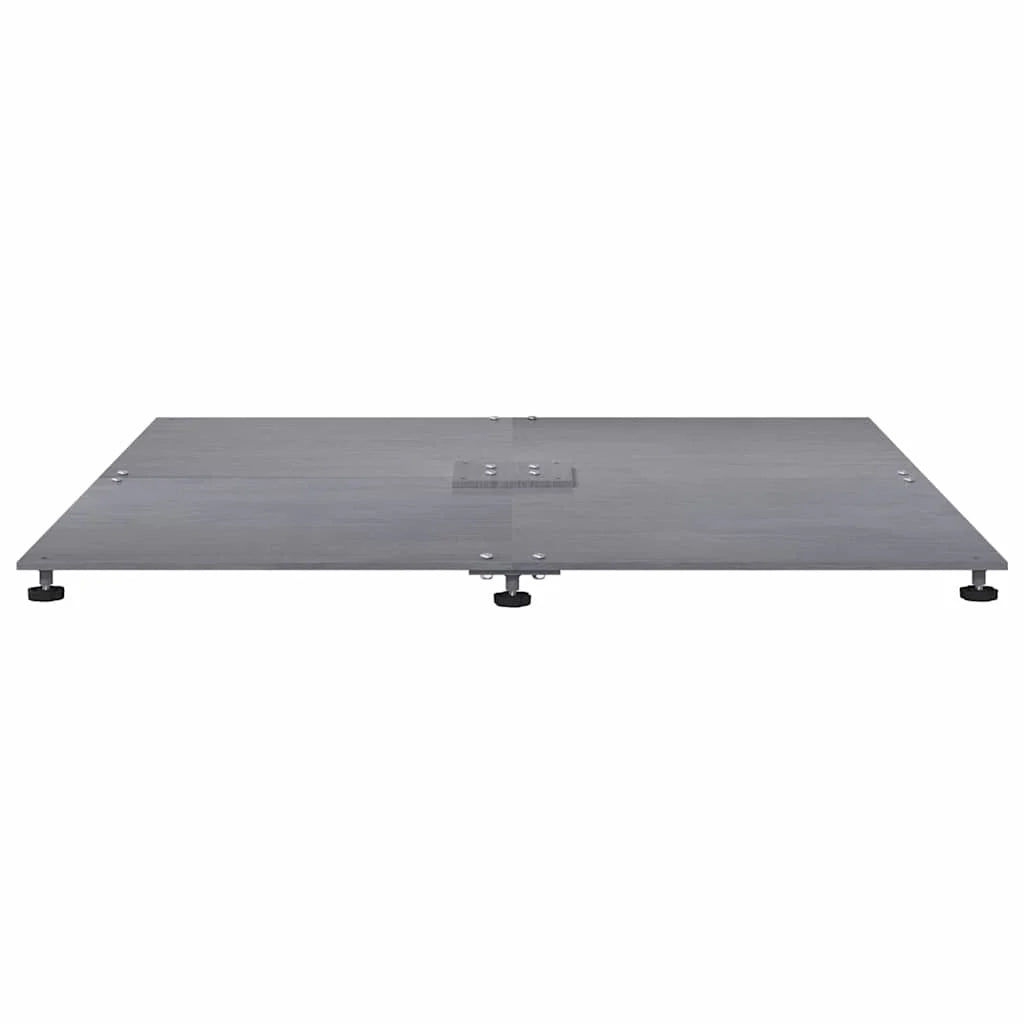 Base per ombrellone quadrata solida 100 x 100 x 4 cm con piedini regolabili alla moda in acciaio grigio scuro 02_0056196