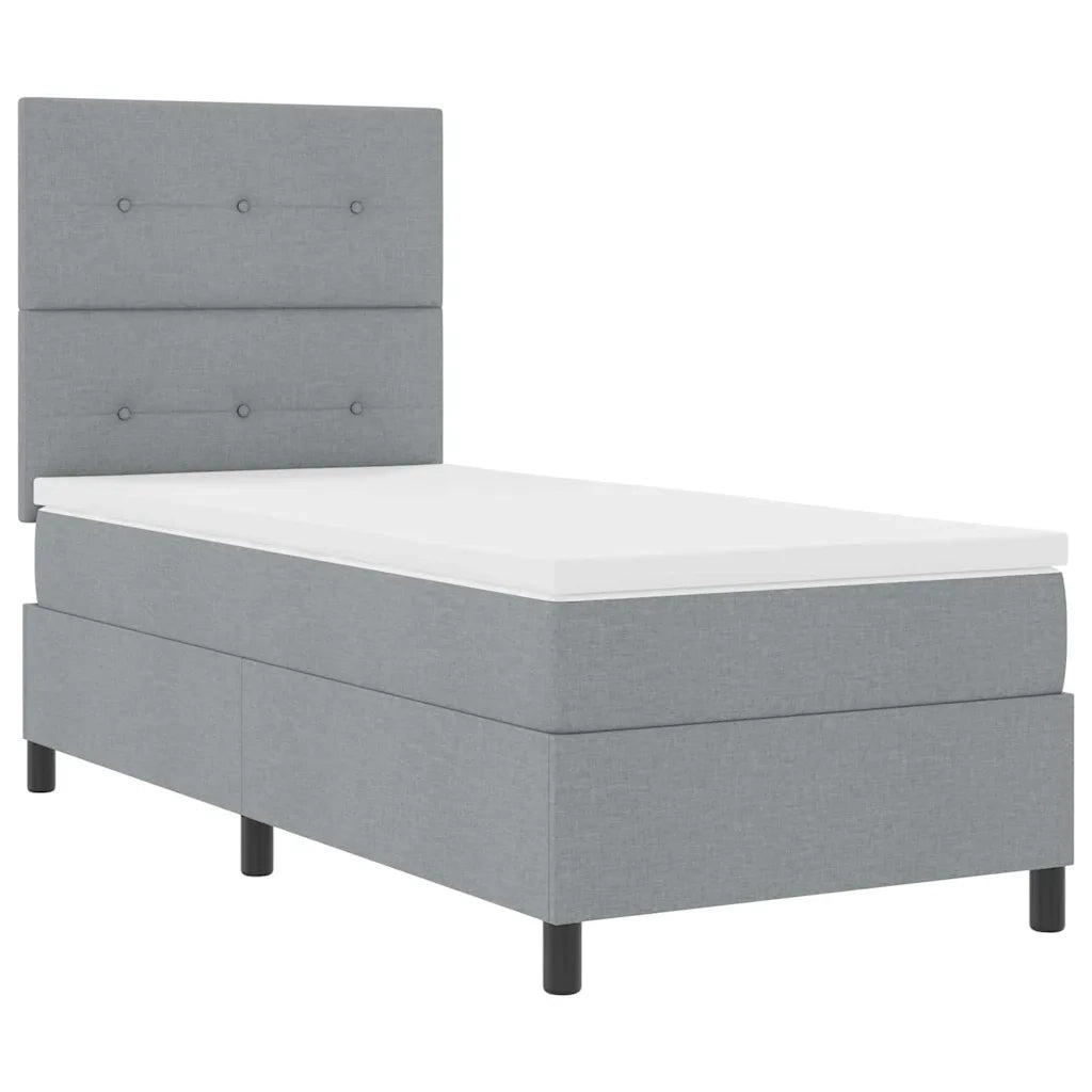 Letto a molle con materasso Grigio chiaro 100 x 200 cm Tessuto 3342844