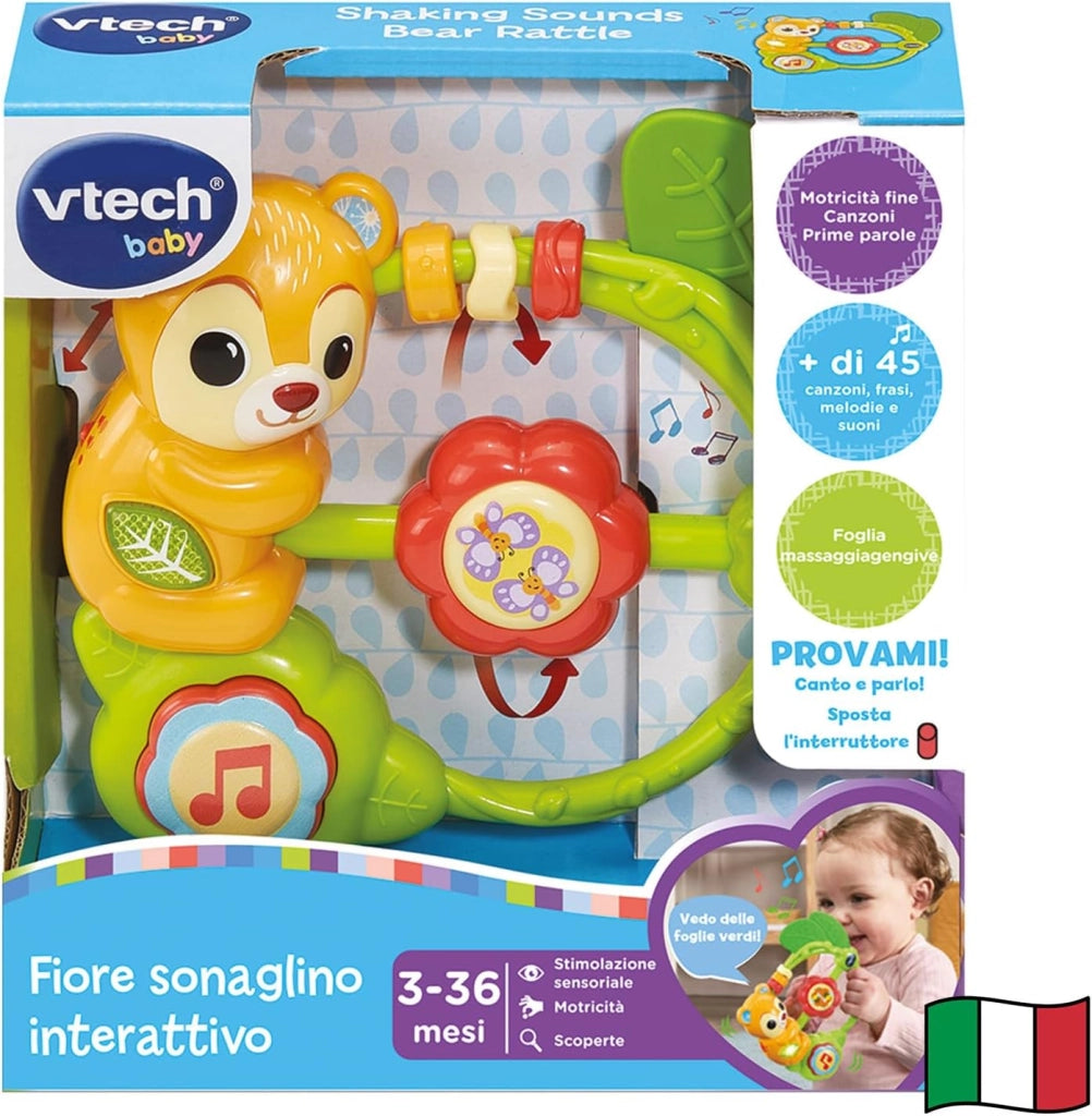 VTech Fiore, Sonaglino Interattivo con Molte Attivita per lo Sviluppo della Motricita, Giochi Neonato con Sensore di Mov
