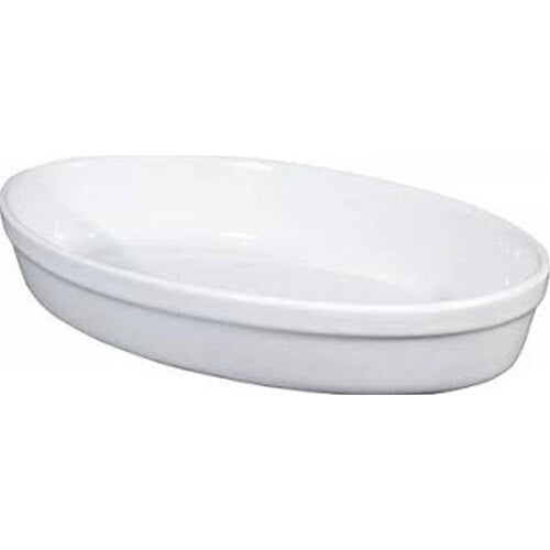 Pirofila da Forno Ovale Liscia in Porcellana Bianca 19 x 12 x 4 cm