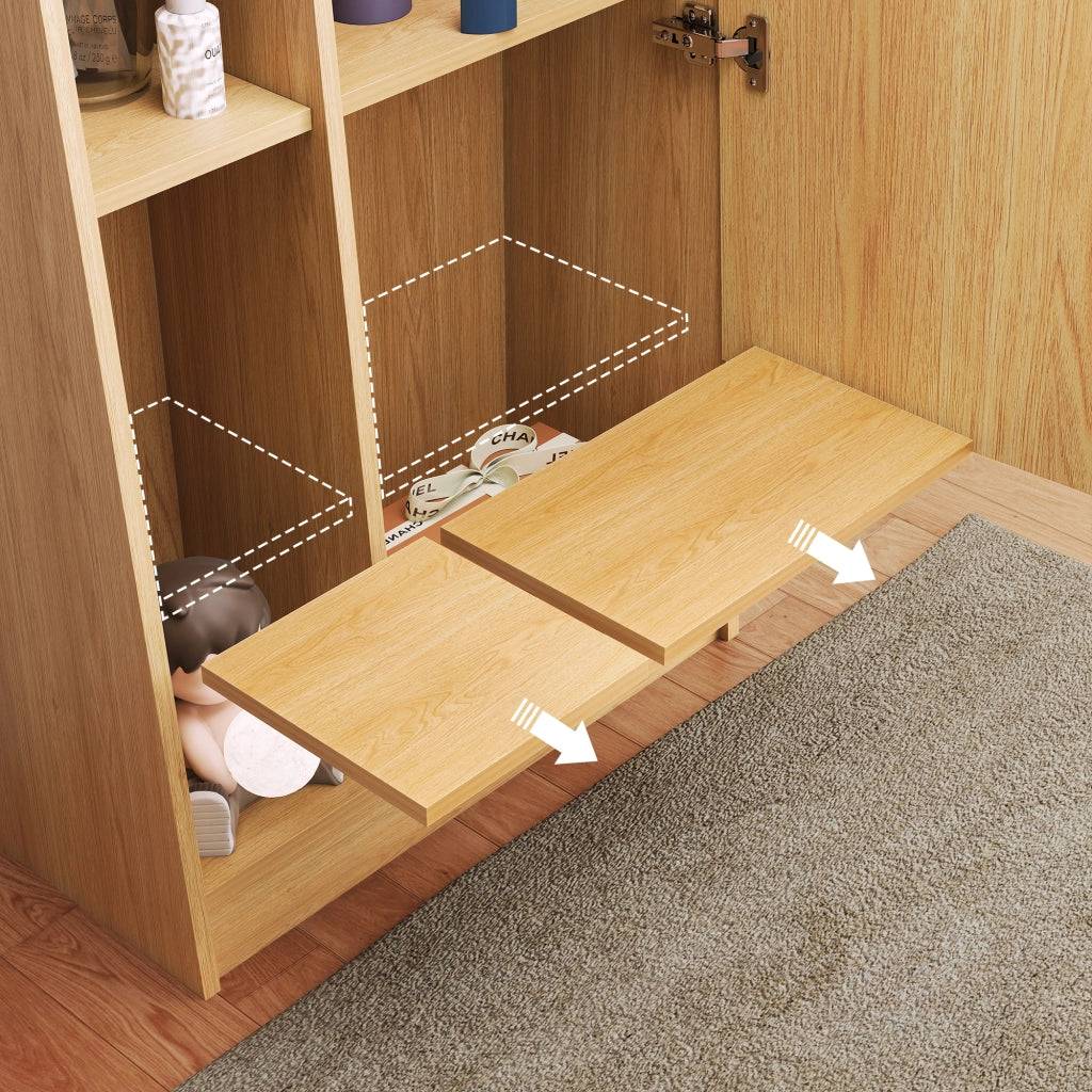 Scarpiera con Specchio e Appendiabiti ¨C MINIMAL ¨C Legno, Ante, 60x28x165 cm