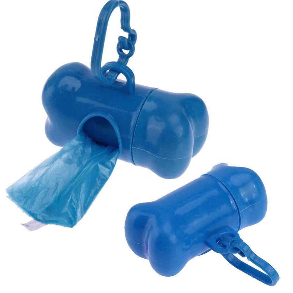 Trade Shop - Dispenser Porta Sacchetti Per Cani + 3 Rotoli Sacchetto Raccogli Feci Animali -