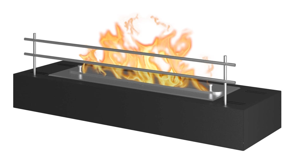 Camino a Bioetanolo da Tavolo 60x19 cm Firebox 600 Nero con Vetro