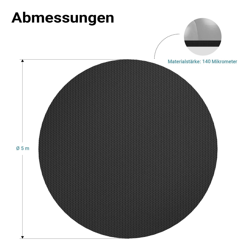 Copertura a bolle d'aria per piscina rotonda Ø 5m nero Protezione isotermica