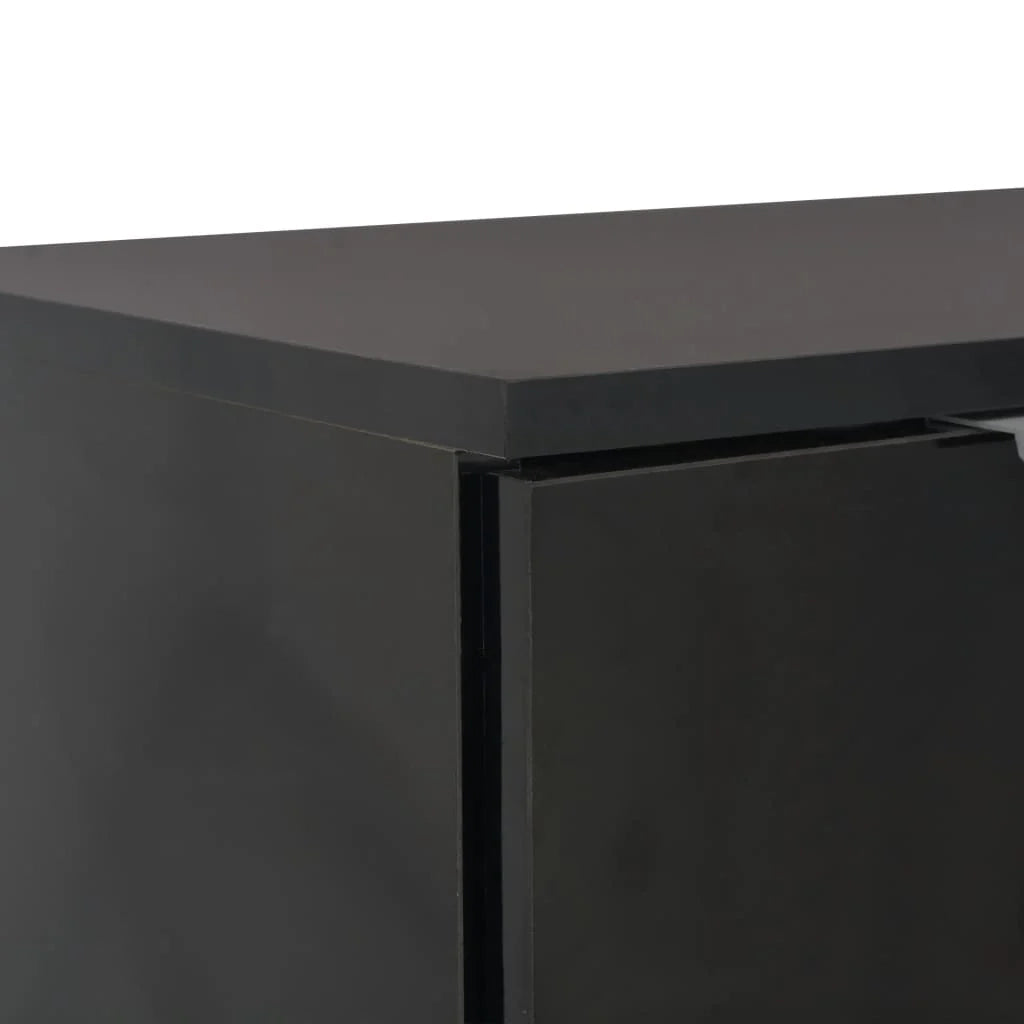 Buffet credenza cassettiera armadio mobile contenitore organizer per cucina soggiorno finitura lucida 71 x 35 x 80 cm legno ingegnerizzato nero 02_0036167