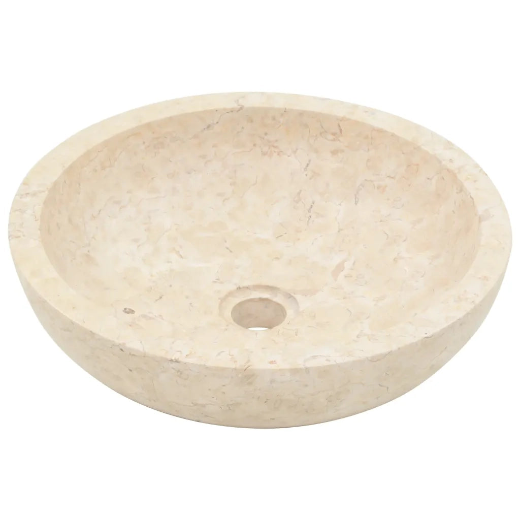 Mobile Vanità Bagno e Lavandini Marmo Crema Legno Massello Teak 3096580