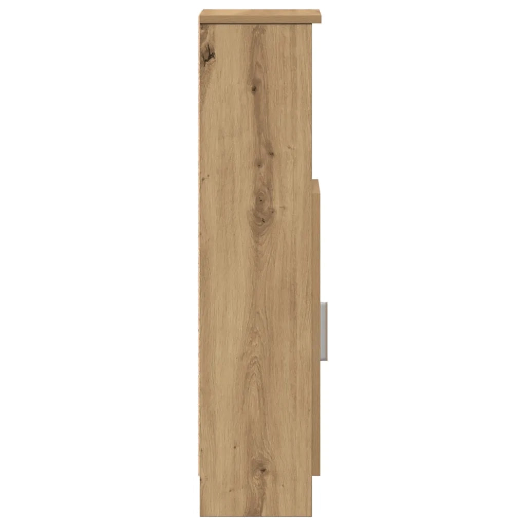 vidaXL Mobile da Bagno con Portarotolo Rovere Artigianale 20,5x22x90cm