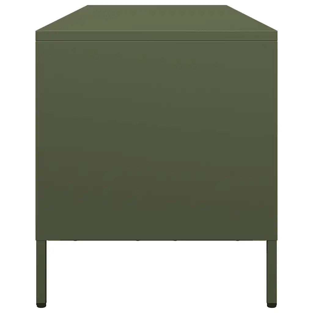 Mobile TV Verde Oliva 135x39x43,5cm Acciaio Laminato a Freddo 851332