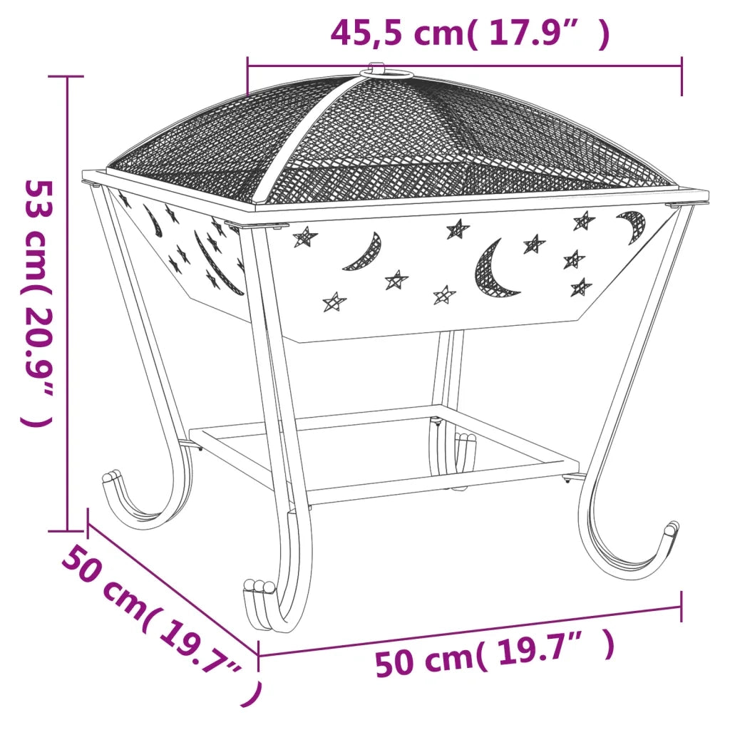 Braciere con Attizzatoio 50 cm XXL in Acciaio 360065