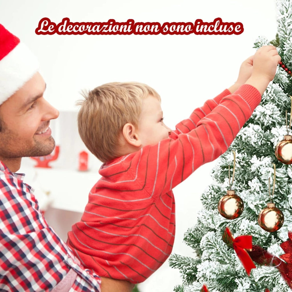 Albero di Natale Innevato da 135/180/225 cm, Albero di Natale con 400/928/1364 Rami Folti e Base di Metallo, Decorazione Natalizia per Casa, Ufficio e Negozio (180 cm)
