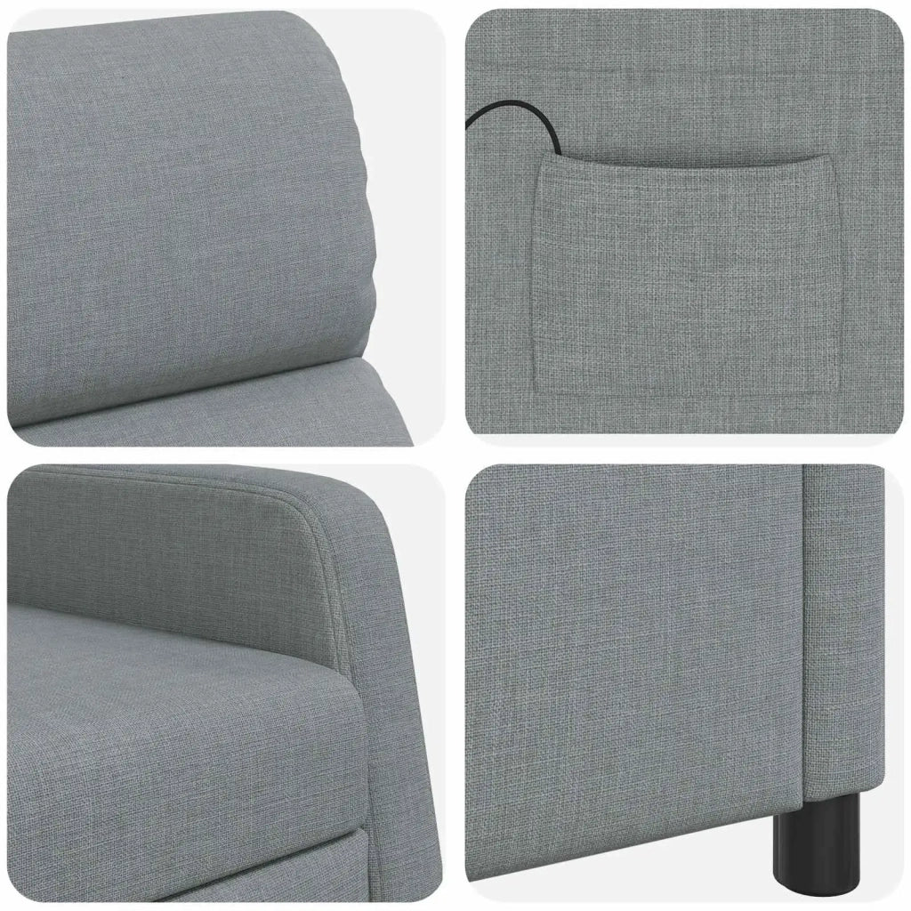 Divano Sedia-Poltrona Massaggiante Grigio Chiaro Tessuto 975843